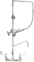 T&S Brass B-2466 Pre-Rinse Overhead Swivel Arm Add-On Faucet with 12-Inch Swing Nozzle Ceramic Cartridges