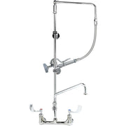 B-2466 Pre-Rinse Overhead Swivel Arm Add-On Faucet with 12-Inch Swing Nozzle Ceramic Cartridges by T&S Brass – 28"L x 12.25"W x 34.5"H, Brass, Multicolor, Model B2466