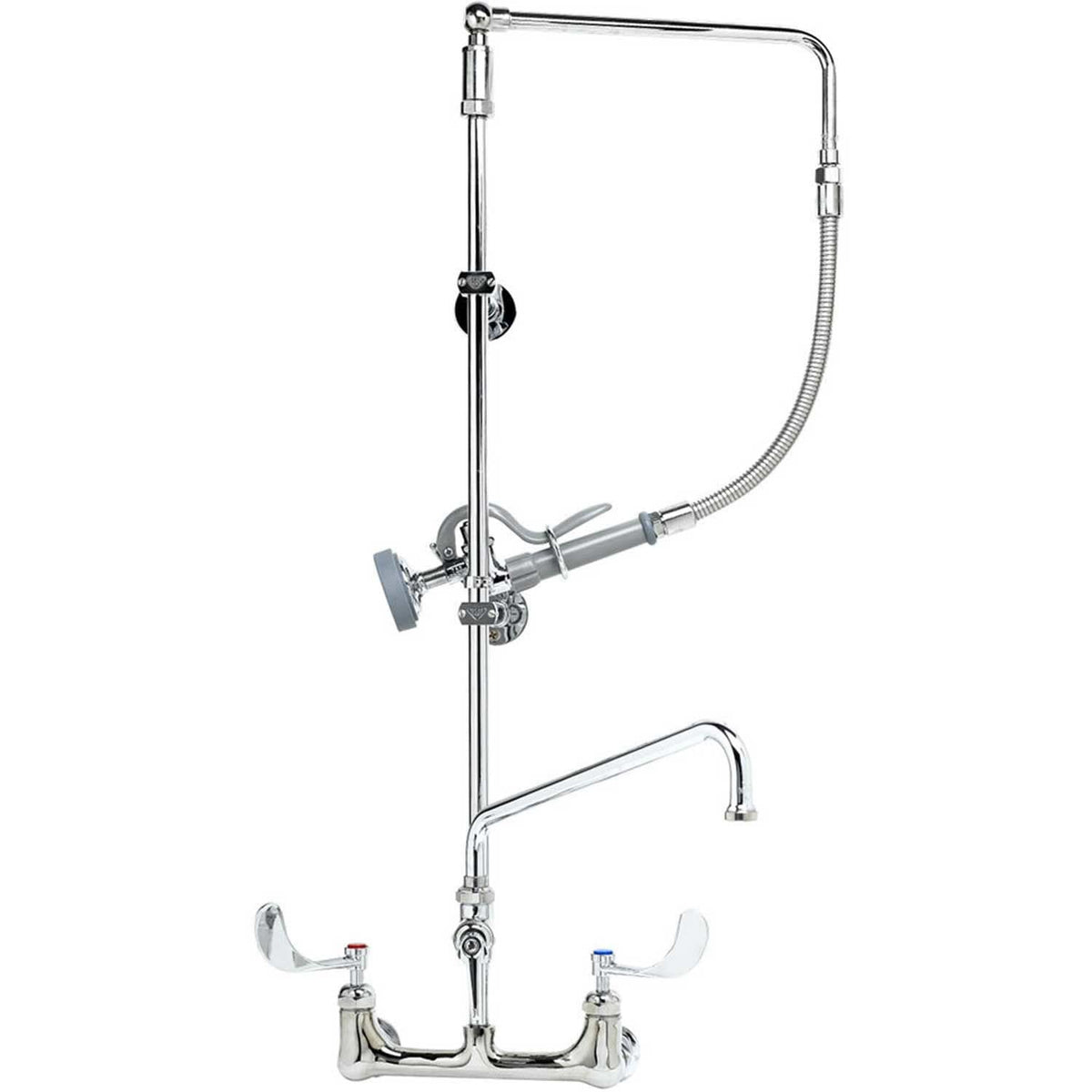 B-2466 Pre-Rinse Overhead Swivel Arm Add-On Faucet with 12-Inch Swing Nozzle Ceramic Cartridges by T&S Brass – 28"L x 12.25"W x 34.5"H, Brass, Multicolor, Model B2466