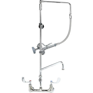 B-2466 Pre-Rinse Overhead Swivel Arm Add-On Faucet with 12-Inch Swing Nozzle Ceramic Cartridges by T&S Brass – 28"L x 12.25"W x 34.5"H, Brass, Multicolor, Model B2466