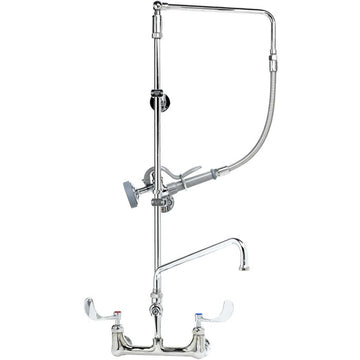 B-2466 Pre-Rinse Overhead Swivel Arm Add-On Faucet with 12-Inch Swing Nozzle Ceramic Cartridges by T&S Brass – 28"L x 12.25"W x 34.5"H, Brass, Multicolor, Model B2466