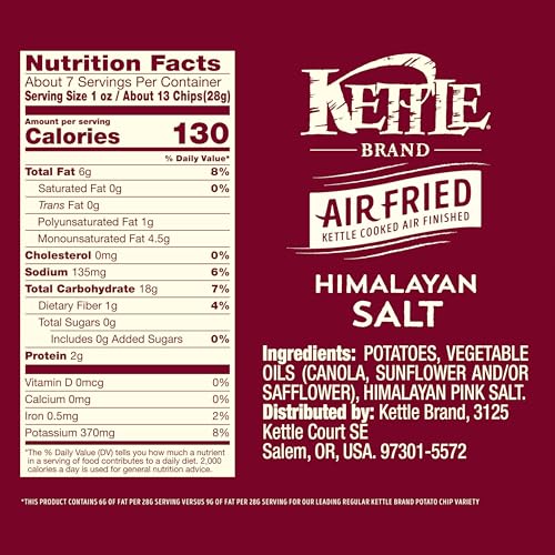 Kettle Brand Himalayan Salt / 6.5 Ounce (Pack of 2) / 1 Potato