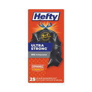 Ultra Flex 30 Gal. Large Trash Bags with Drawstring 25 ct (Pack of 6) by Hefty – 1 Count (Pack of 1), 30.0 gallons, Plastic, Black, Model E80627