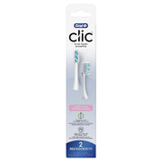 Clic Toothbrush Sensitive Clean Replacement Brush Heads by Oral-B – 2 Count (Pack of 3), Nylon, White, Pack of 3, Model 91129038