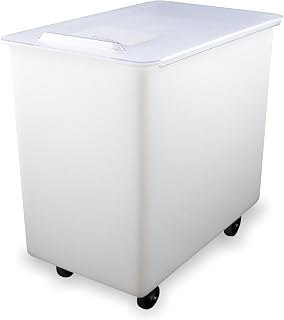 Carlisle FoodService Products BIN4402 Portable Ingredient / Food Storage Bin with Sliding Lid, 44 Gallon, White