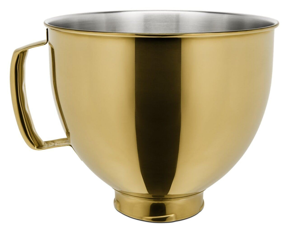 5 Quart Stand Mixer Bowl by KitchenAid – 5 Q, 5.0 quarts, Stainless Steel, Radiant Gold, Model KSM5SSBRG