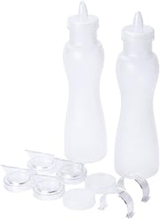 G.E.T. Enterprises Clear 25 pc. Set Salad Dressing Bundle, Break Resistant Dishwasher Safe Polycarbonate Salad Dressing Bottles Collection SDB-32-PC-SET (Pack of 4)