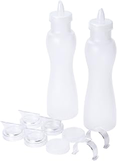 G.E.T. Enterprises Clear 25 pc. Set Salad Dressing Bundle, Break Resistant Dishwasher Safe Polycarbonate Salad Dressing Bottles Collection SDB-32-PC-SET (Pack of 4)
