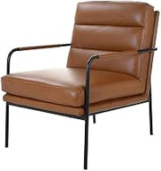 Starlight Canyon Home Top-Grain Leather Armchair with Metal Frame, Foam Cushions, Zigzag Spring Support, Modern Accent Chair for Living Room
