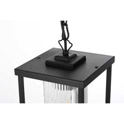 Dover One Light Outdoor Pendant Black by Lighting Design – Iron, Black, Model OD302H11BK