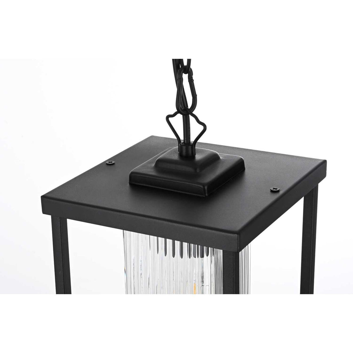 Dover One Light Outdoor Pendant Black by Lighting Design – Iron, Black, Model OD302H11BK