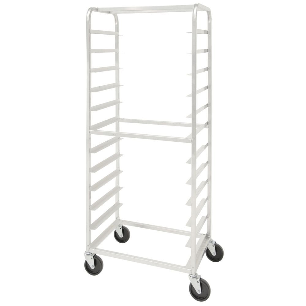 Pan Rack for 12 Pans Side Load Bun Aluminum - 28" L x 18" W x 70" H by HUBERT – Aluminum, Grey, Model 413AC