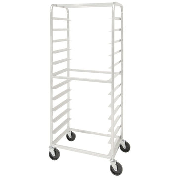 Pan Rack for 12 Pans Side Load Bun Aluminum - 28" L x 18" W x 70" H by HUBERT – Aluminum, Grey, Model 413AC