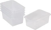 ECR4Kids Scoop Front Storage Bin, Multipurpose Organization, Clear, 5-Piece