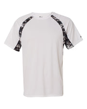 Digital Camo Hook T-Shirt 4XL White by Badger – Polyester, White/ Black Digital, Model BD4140_White/ Black Digital_4X