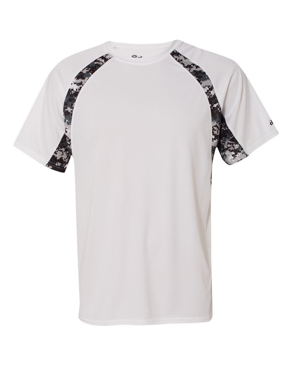 Digital Camo Hook T-Shirt 4XL White by Badger – Polyester, White/ Black Digital, Model BD4140_White/ Black Digital_4X
