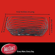 Tablecraft 9.1 by 6.1 Inches / Black / Rustic Bread & Serving Baskets