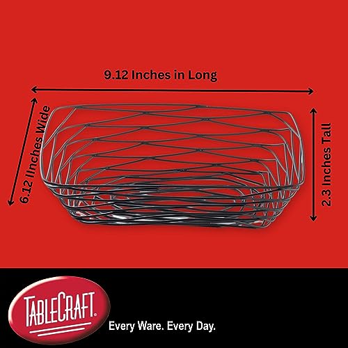 Tablecraft 9.1 by 6.1 Inches / Black / Rustic Bread & Serving Baskets