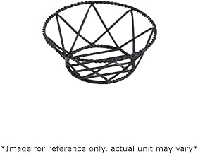 G.E.T. 4-31433 Braided Basket, Iron Powder Coated, 8" Diameter x 3"H, Round Shape, Black Color, Case of 12