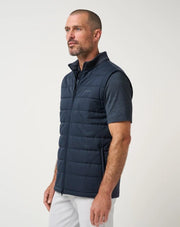 Mens Point Of Sail Vest Mood Indigo Small by TravisMathew – Small, Polyester Blend, Mood Indigo, Model A46644_4MIN_