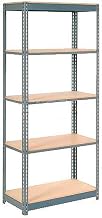 Global Industrial Heavy Duty Shelving 36" W x 12" D x 96" H with 5 Shelves, Wood Deck, Gray