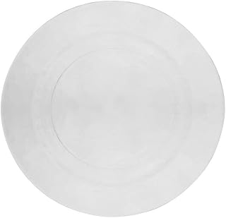 10 Strawberry Street Hammered Glass 10.7" Dinner Plate, Set of 6, Clear Glass