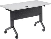 Global Industrial Flip-Top Training Table, 48" x 24", Gray