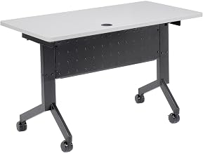Global Industrial Flip-Top Training Table, 48" x 24", Gray