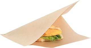 Bag Tek 10" x 9" Double Open Bags, 100 Large Deli Paper Sheets - Disposable, Greaseproof, Brown Kraft Deli Wrap Liners, For Snacks, Cookies, And More, - Restaurantware