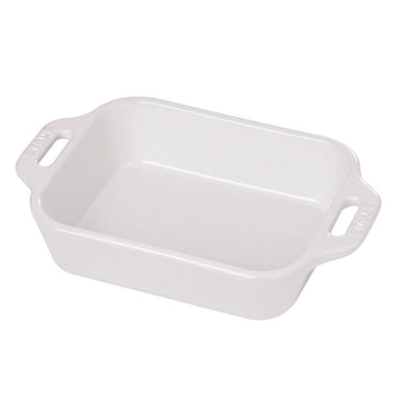 Rectangular Dish by STAUB – 10.5 x 7.5 inches, Cast Iron, White, Model FBA_40511-146