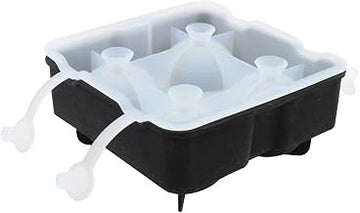 TableCraft BSRT2 4-Section Black Silicone Ice Sphere Tray