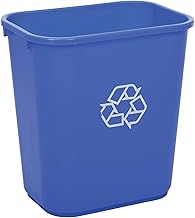 Global Industrial Plastic Recycling Wastebasket, 28-1/8 Qt., Blue