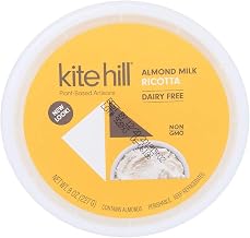 Kite Hill Ricotta Cheese Alternative, Made with Almond Milk, Dairy Free, Non GMO, 8 Ounces, (Pack of 6)