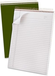 Ampad Gold Fibre Classic, Wirebound Planner Pad, Size 8-1/2 x 11-3/4, Red Cover, Legal Ruling , 70 Sheets per Pad (20-811),White