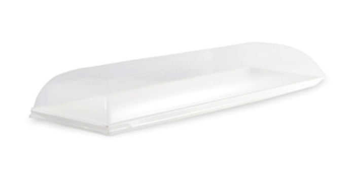 PacknWood - 210BCHIC3915 - Bio 'n' Chic Rectangular Sugarcane Platter Tray - Disposable Platters Cookies Serving Trays - Microwavable, Biodegradable, Compostable - White Sugarcane Tray, 15.3" x 5.9"
