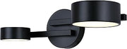 Canarm Ltd. Imperial Beach 2-Light LED Wall Fixture – Matte Black Finish, Modern Minimalist Design, Acrylic Shade, Dimmable (3000K-5000K), Ideal for Bathroom Vanity or Accent Lighting