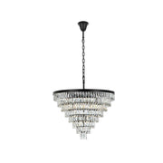 Josephine 29 Light Chandelier Black by Lighting Design – Iron and Crystal, Black