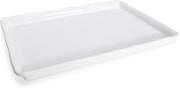 Elite Global Solutions M1318-NW Rectangular Tray 17-3/4" x 13" x 1-1/2" High, Organic Edged, Display White