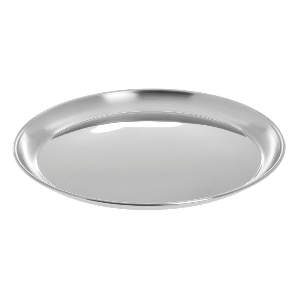 Serving Tray Round Silver Stainless Steel - 10" Dia by HUBERT – 10", Stainless Steel, Silver