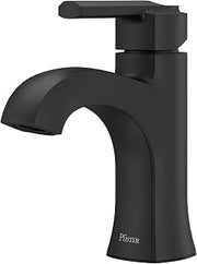 Pfister Vaneri Single Handle Bathroom Sink Faucet 1-Hole Matte Black Finish NSF Certified WaterSense with Push & Seal Drain TiteSeal Mounting Technology LF042VRIBB