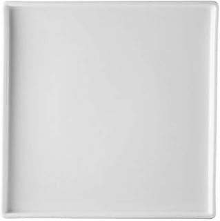 CAC China PLC-21 Palace Square Porcelain Plate (Box of 12), 12-1/2" x 12-1/2" x 1", New Bone White