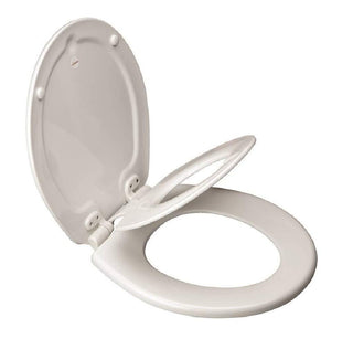 Round Toilet Seat by Bemis – One Size, Wood, White, Model 88SLOW-000
