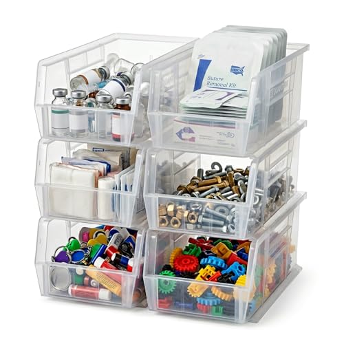 QUANTUM STORAGE SYSTEMS Clear / 18" L x 6" W x 5" H / Ultra Stack & Hang Shelf Baskets