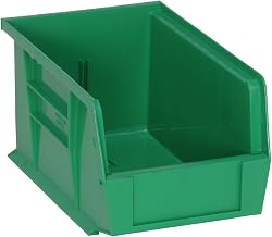 Quantum QUS221 Plastic Stackable Bin, 9-1/4 x 6 x 5 Green - Lot of 12