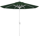 California Umbrella 8-Year Protection 9-Ft Outdoor Patio Umbrella, Solstice Olefin Fade-Resistant Fabric, Collar Tilt Crank Lift, 8-Rib Aluminum Frame, Matted White Pole