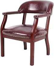 Starlight Canyon Home Blue Captains Chair for Office or Poker, No-Wheel Wood Frame with Arms, Guest Chair for Small Spaces or Compact Waiting Rooms