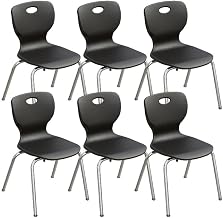 Correll CSC 14" Classic Metal/Plastic Stacking Student Chair in Black (Set of 6)