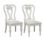 Rubberwood Splat Back Side Chairs Set of by Starlight Canyon Home – 42.25 x 18.5 x 24.75 inches, Solid + Manufactured Wood, White, Pack of 2