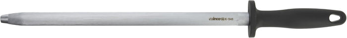 Winco 14" Oval Commercial Sharpening Steel | Maintains keen edge on knives, Collects metal filings, Restaurant service
