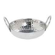 Serving Bowls with Handles Round Hammered Stainless Steel - 6"Dia x 1 1/2"H by HUBERT – 6 inches diameter x 1.5 inches height, Stainless Steel, Silver, Model DS-35411-C